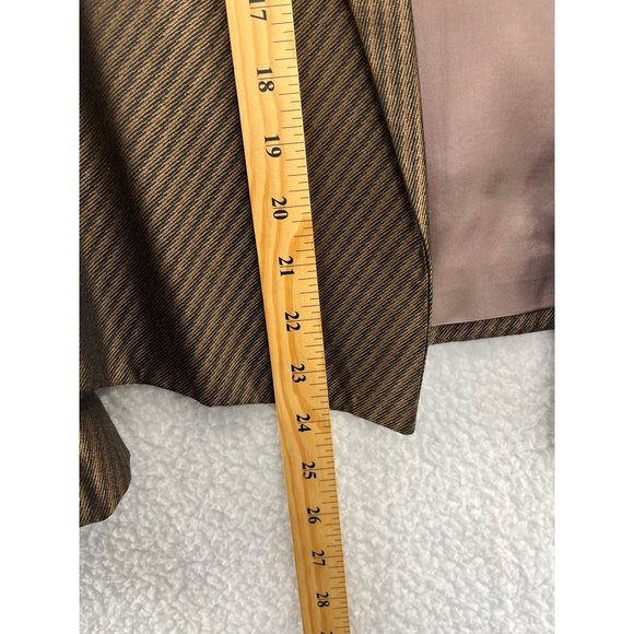 Mary Ann Restivo Womens Blazer Jacket Brown Silk Blend Waist Length Open USA 10 - Picture 4 of 8